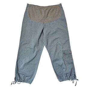 Baby and Me Maternity Stretch Denim Taupe Gray Capris Pull On Pants Women's Med